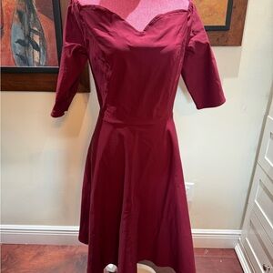 Elegant Burgundy Off-Shoulder Dress